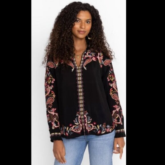 NWT Johnny Was Simone Blouse Embroidered Bohemian Size Small - Picture 3 of 15